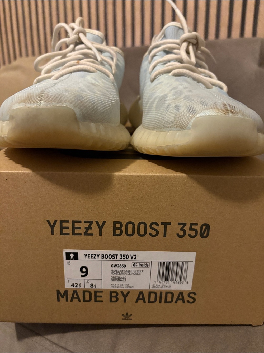 Yeezy Boost 350 Men’s Sneakers in Light Blue and White